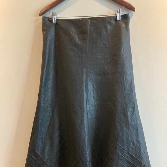 ALEXANDRA BARTLETT Sz 8 100% Linen Lined Trumpet Style Midi Skirt - Picture 2 of 9